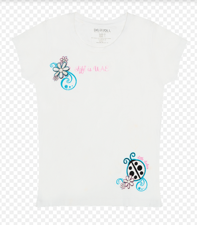 Del Sol Basamat Color Girl's T-shirts Little Ladies Girl Tee White