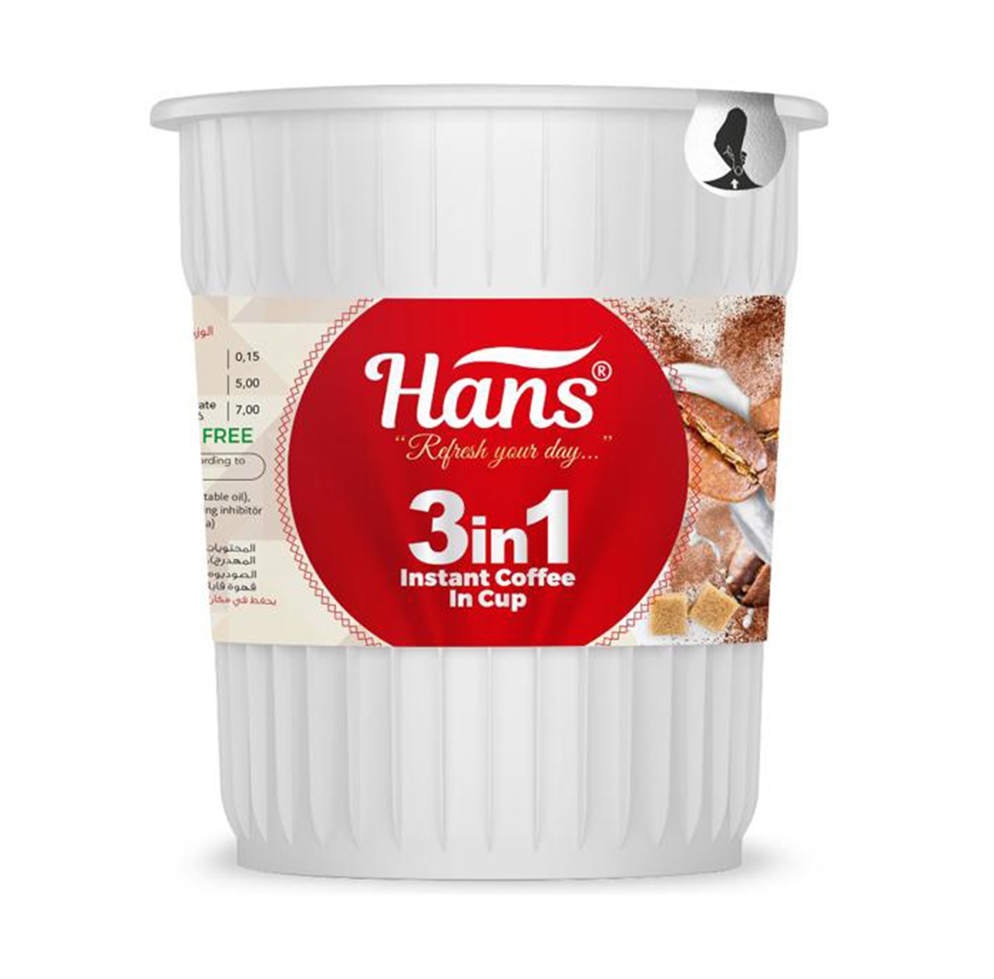 Hans 3in1 Instant Coffee In Cup 6 Piece