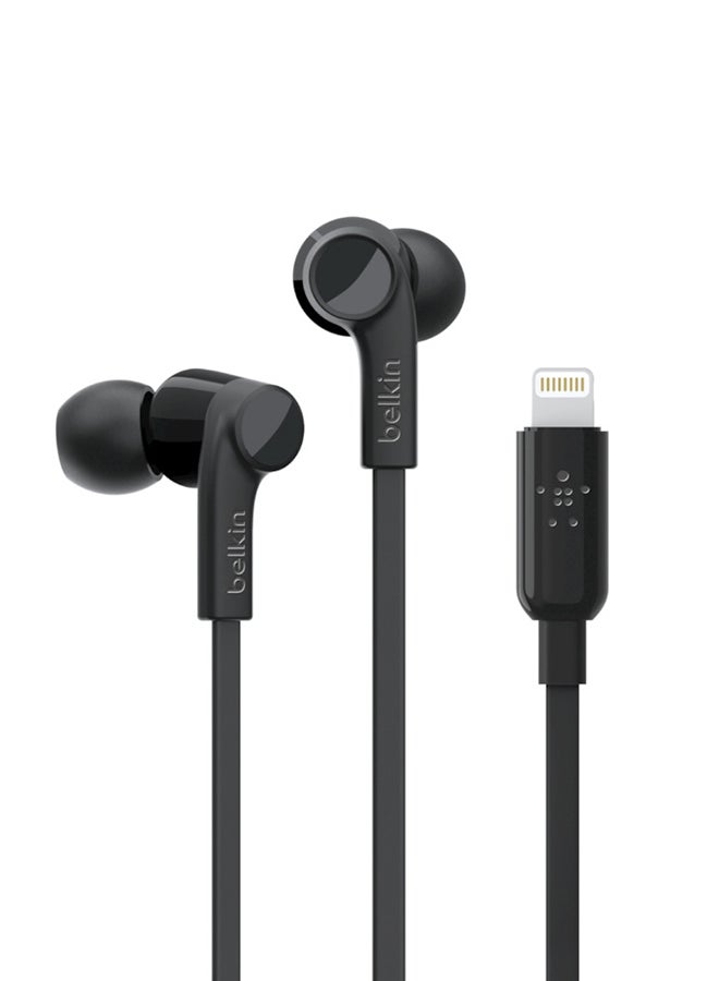 Belkin Soundform Headphones With Lightning Connector, Mfi Certified In-Ear Earphones Headset With Microphone, Earbuds With Water & Sweat Resistant For Iphone 13, Iphone 12 And More - Black Black