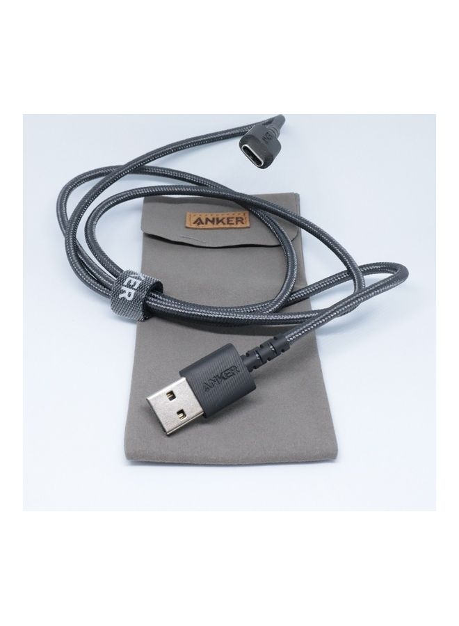 Double-Braided Nylon Charging Cable Black