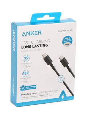 PowerLine Select+ USB-C to USB-C Fast Charging Cable 1.8m Black