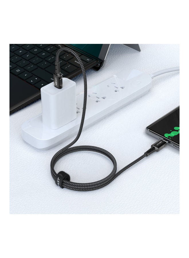 USB-C Aluminum Alloy Charging Data Cable Black