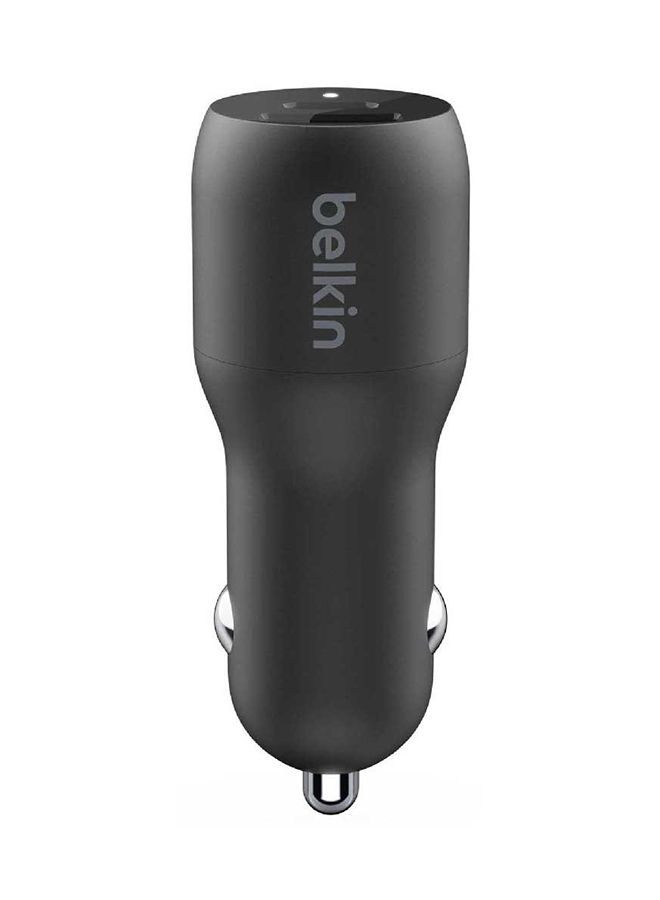 Boost Charge USB-C + USB-A Car Charger With PPS 37W Black